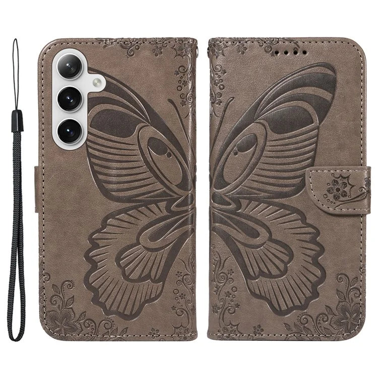 For Samsung Galaxy S24+ Case Flip Wallet Butterfly Pattern PU Leather Phone Cover