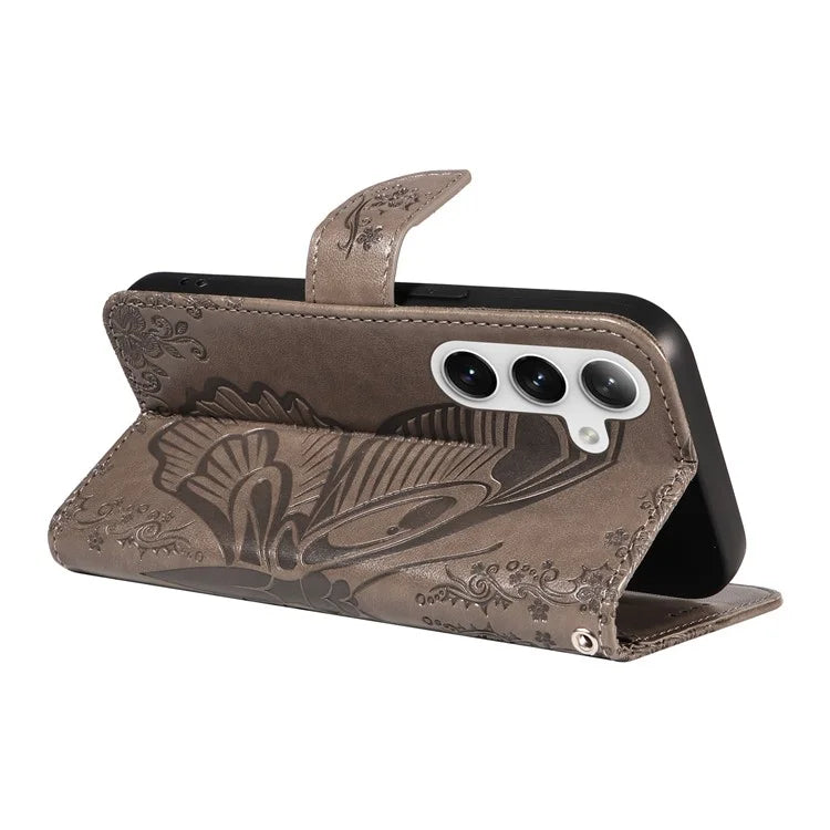 For Samsung Galaxy S24+ Case Flip Wallet Butterfly Pattern PU Leather Phone Cover