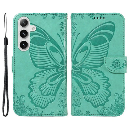 For Samsung Galaxy S24+ Case Flip Wallet Butterfly Pattern PU Leather Phone Cover
