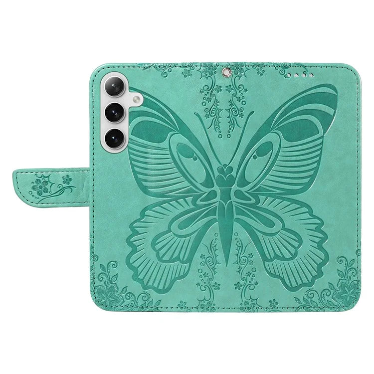 For Samsung Galaxy S24+ Case Flip Wallet Butterfly Pattern PU Leather Phone Cover