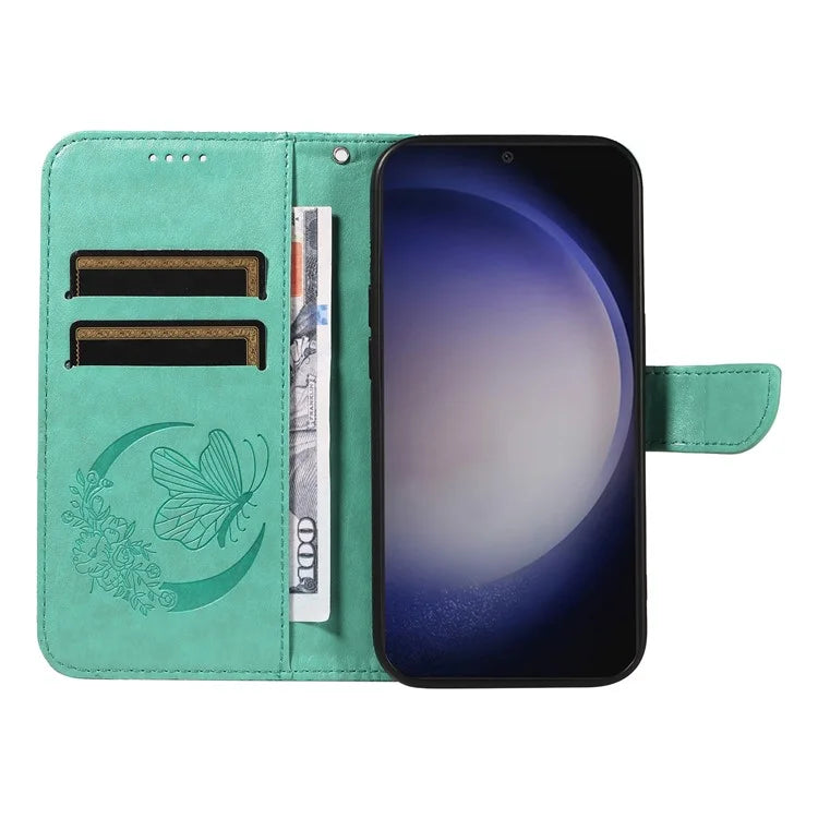 For Samsung Galaxy S24+ Case Flip Wallet Butterfly Pattern PU Leather Phone Cover