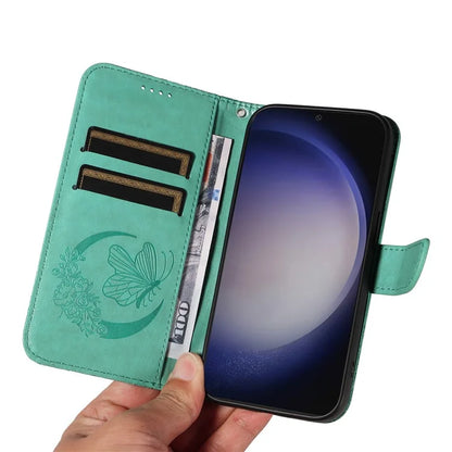 For Samsung Galaxy S24+ Case Flip Wallet Butterfly Pattern PU Leather Phone Cover