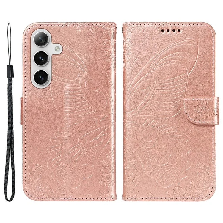 For Samsung Galaxy S24+ Case Flip Wallet Butterfly Pattern PU Leather Phone Cover
