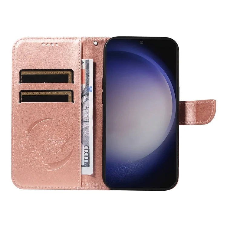For Samsung Galaxy S24+ Case Flip Wallet Butterfly Pattern PU Leather Phone Cover