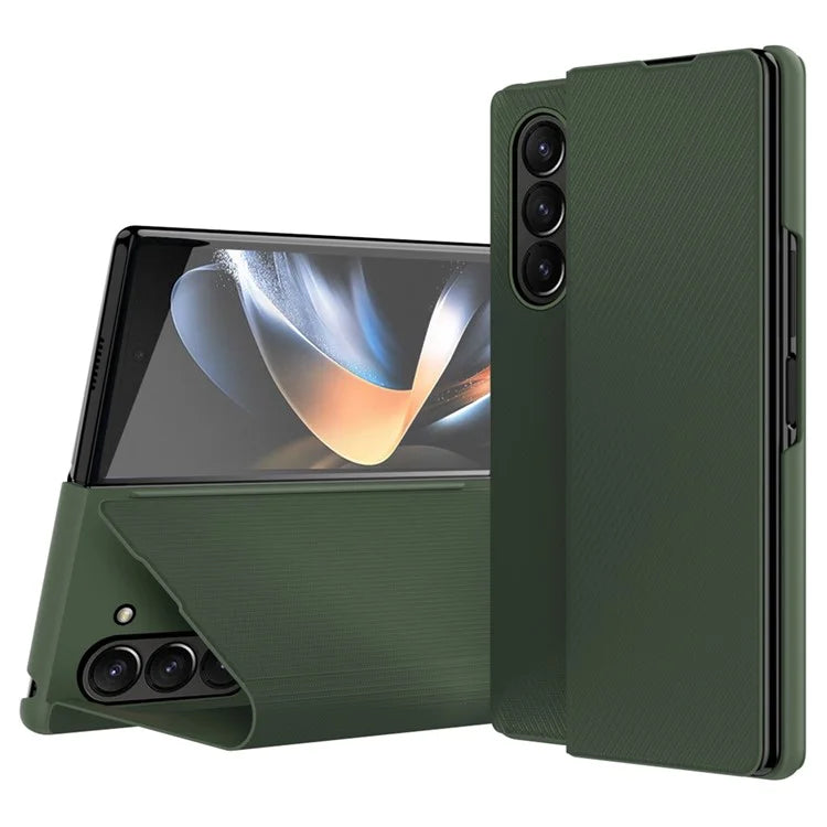 For Samsung Galaxy Z Fold6 5G Case Kevlar Texture Leather+PC Stand Phone Cover