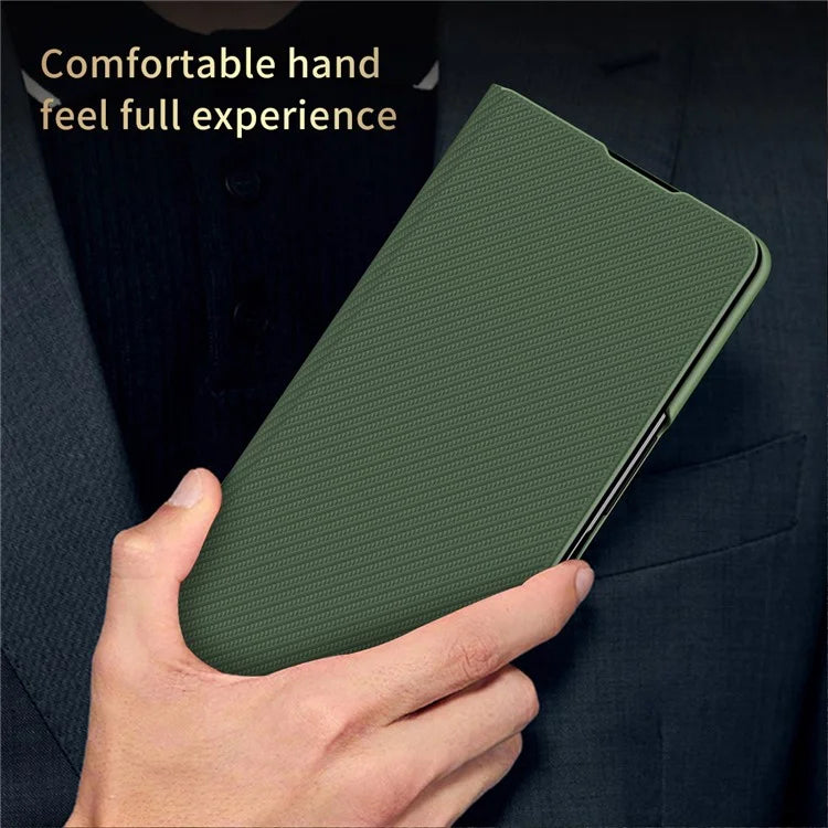 For Samsung Galaxy Z Fold6 5G Case Kevlar Texture Leather+PC Stand Phone Cover