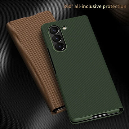 For Samsung Galaxy Z Fold6 5G Case Kevlar Texture Leather+PC Stand Phone Cover