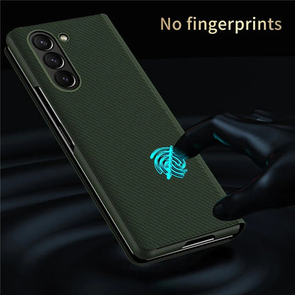 For Samsung Galaxy Z Fold6 5G Case Kevlar Texture Leather+PC Stand Phone Cover