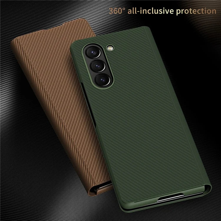 For Samsung Galaxy Z Fold6 5G Case Kevlar Texture Leather+PC Stand Phone Cover