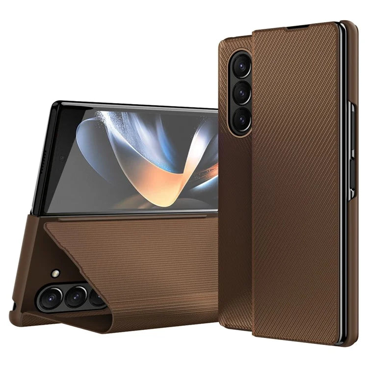 For Samsung Galaxy Z Fold6 5G Case Kevlar Texture Leather+PC Stand Phone Cover