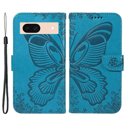 For Google Pixel 8a Case Butterfly Pattern Leather Phone Cover with Magnetic Clasp