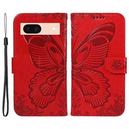 For Google Pixel 8a Case Butterfly Pattern Leather Phone Cover with Magnetic Clasp
