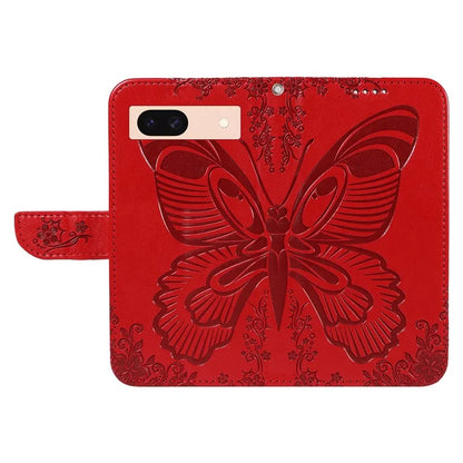 For Google Pixel 8a Case Butterfly Pattern Leather Phone Cover with Magnetic Clasp