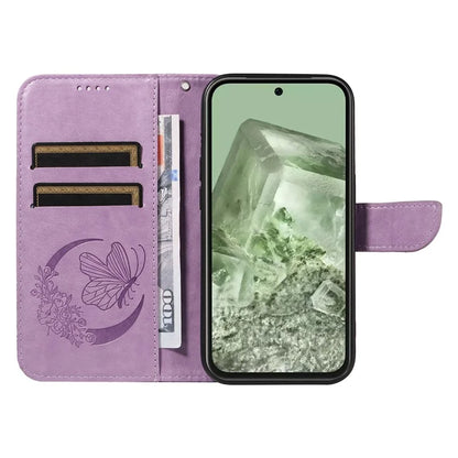 For Google Pixel 8a Case Butterfly Pattern Leather Phone Cover with Magnetic Clasp