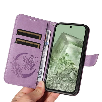 For Google Pixel 8a Case Butterfly Pattern Leather Phone Cover with Magnetic Clasp