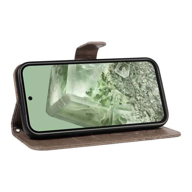 For Google Pixel 8a Case Butterfly Pattern Leather Phone Cover with Magnetic Clasp