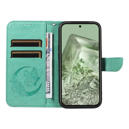 For Google Pixel 8a Case Butterfly Pattern Leather Phone Cover with Magnetic Clasp