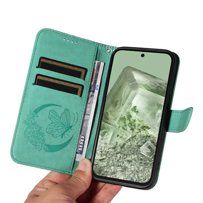 For Google Pixel 8a Case Butterfly Pattern Leather Phone Cover with Magnetic Clasp