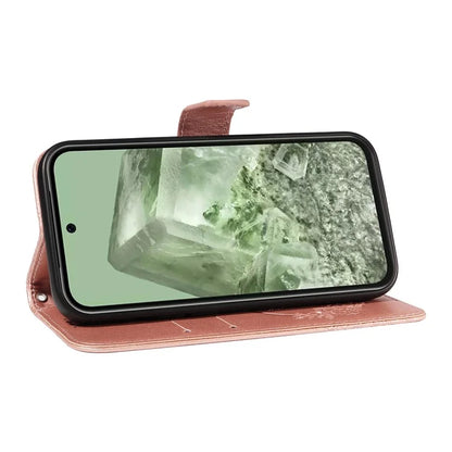 For Google Pixel 8a Case Butterfly Pattern Leather Phone Cover with Magnetic Clasp