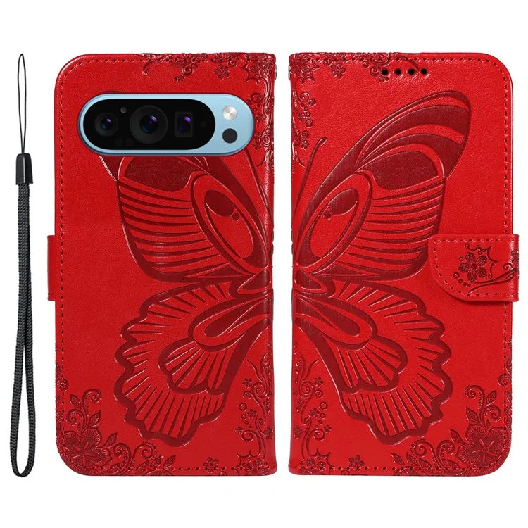 For Google Pixel 9 / 9 Pro Case Pattern Imprint Scratch Resistant Leather Wallet Phone Cover