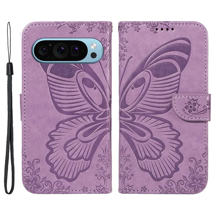 For Google Pixel 9 / 9 Pro Case Pattern Imprint Scratch Resistant Leather Wallet Phone Cover