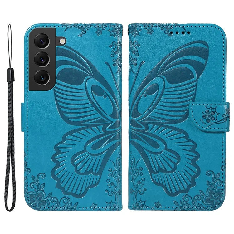 For Samsung Galaxy S21 FE 5G Case Butterfly Pattern Phone Leather Cover