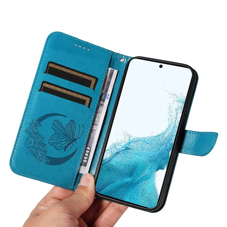 For Samsung Galaxy S21 FE 5G Case Butterfly Pattern Phone Leather Cover