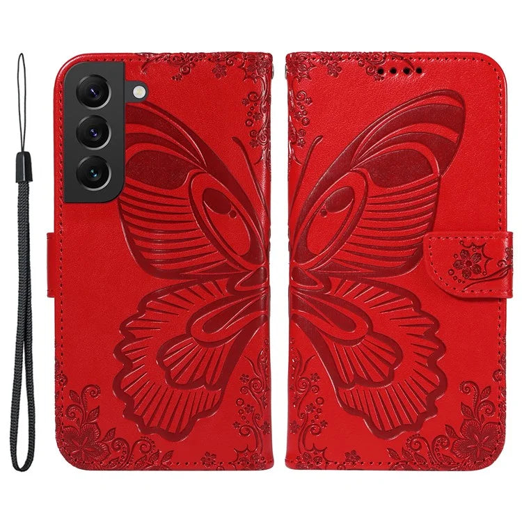 For Samsung Galaxy S21 FE 5G Case Butterfly Pattern Phone Leather Cover