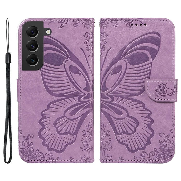 For Samsung Galaxy S21 FE 5G Case Butterfly Pattern Phone Leather Cover