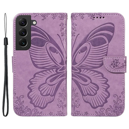 For Samsung Galaxy S21 FE 5G Case Butterfly Pattern Phone Leather Cover