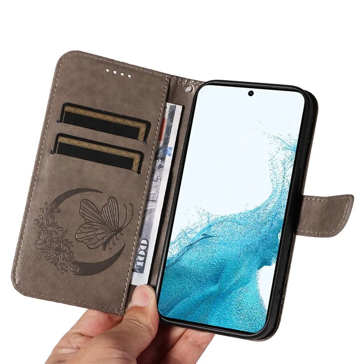 For Samsung Galaxy S21 FE 5G Case Butterfly Pattern Phone Leather Cover