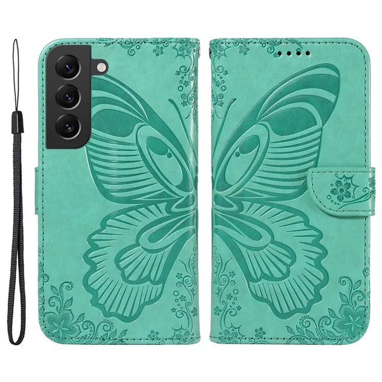For Samsung Galaxy S21 FE 5G Case Butterfly Pattern Phone Leather Cover