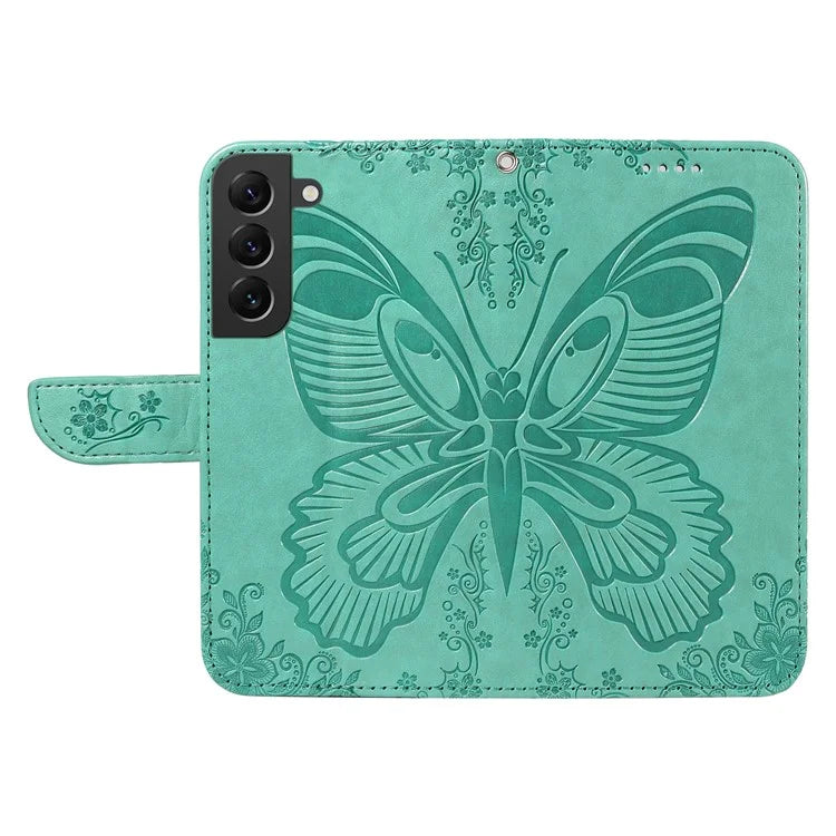 For Samsung Galaxy S21 FE 5G Case Butterfly Pattern Phone Leather Cover