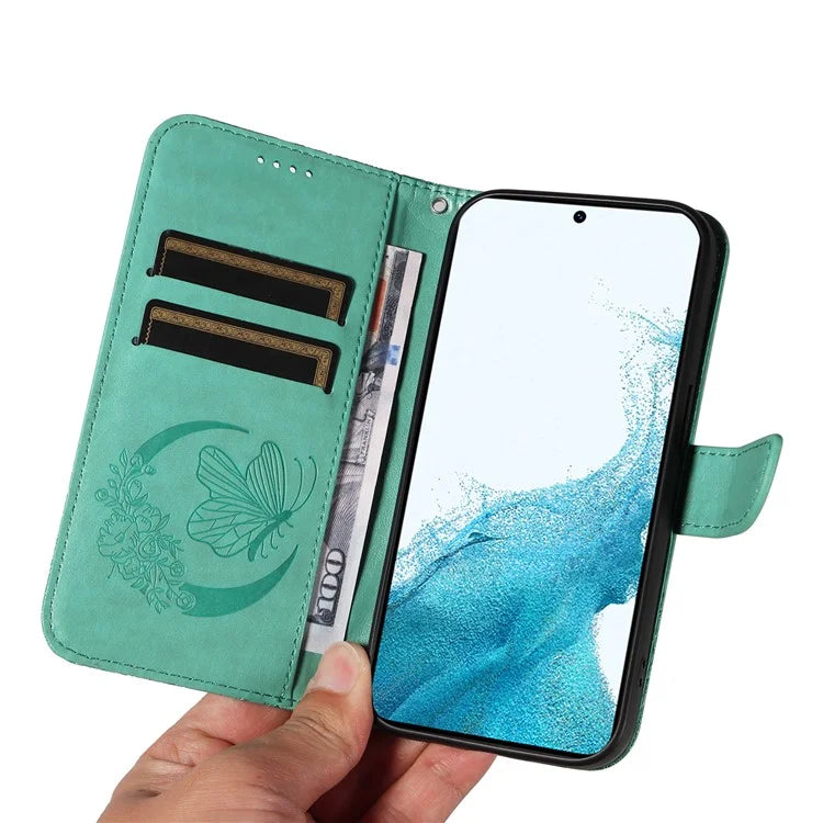 For Samsung Galaxy S21 FE 5G Case Butterfly Pattern Phone Leather Cover