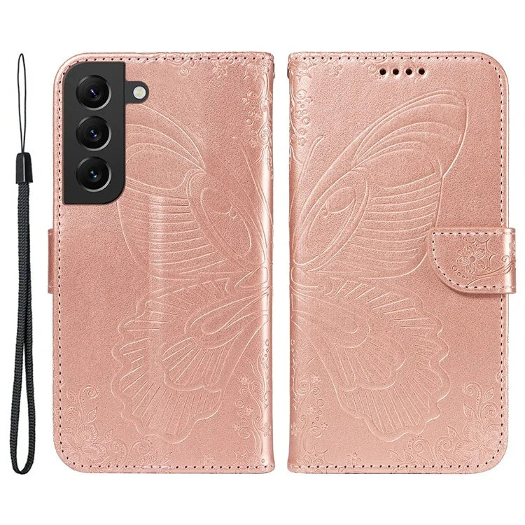 For Samsung Galaxy S21 FE 5G Case Butterfly Pattern Phone Leather Cover