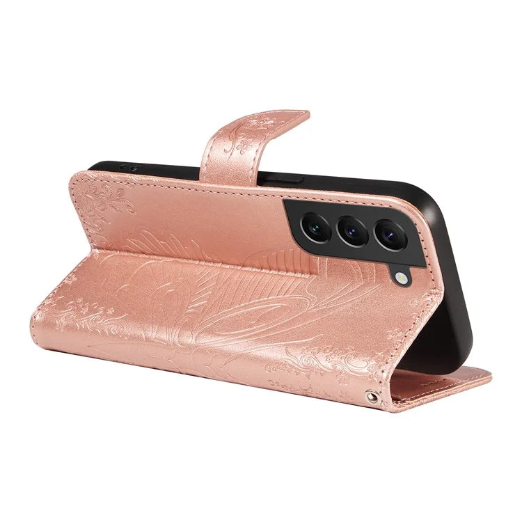 For Samsung Galaxy S21 FE 5G Case Butterfly Pattern Phone Leather Cover