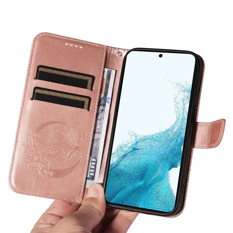 For Samsung Galaxy S21 FE 5G Case Butterfly Pattern Phone Leather Cover