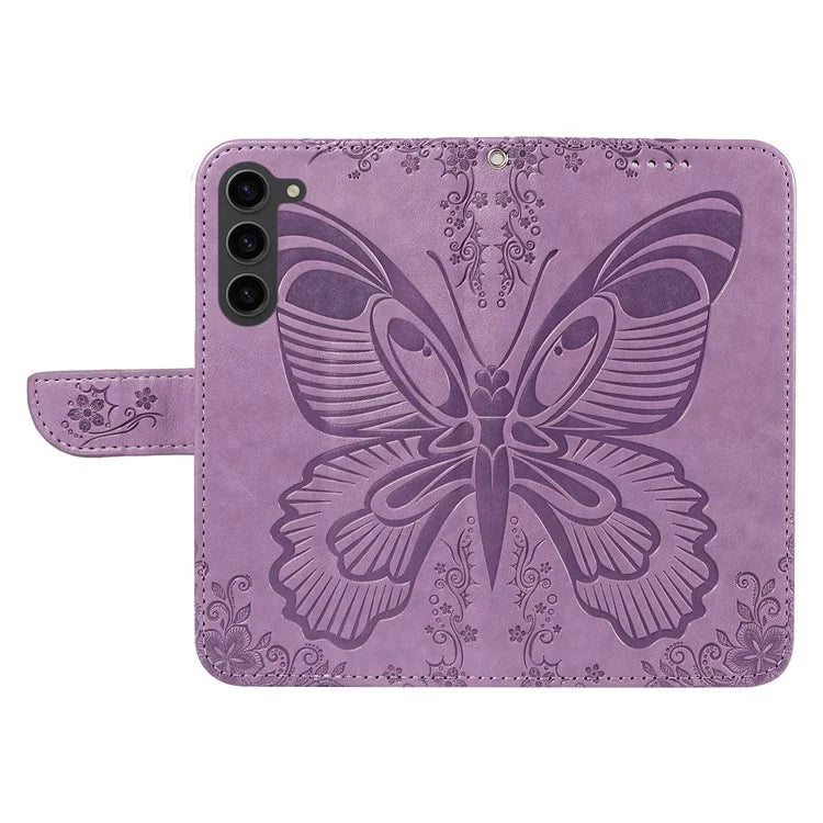 For Samsung Galaxy S23 Case Butterfly Imprint Shockproof Leather Wallet Phone Shell