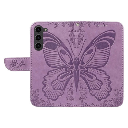 For Samsung Galaxy S23 Case Butterfly Imprint Shockproof Leather Wallet Phone Shell