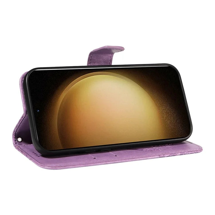 For Samsung Galaxy S23 Case Butterfly Imprint Shockproof Leather Wallet Phone Shell