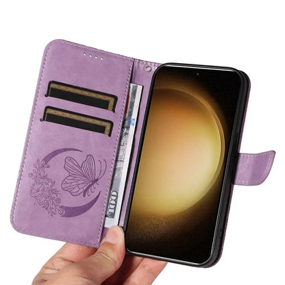 For Samsung Galaxy S23 Case Butterfly Imprint Shockproof Leather Wallet Phone Shell