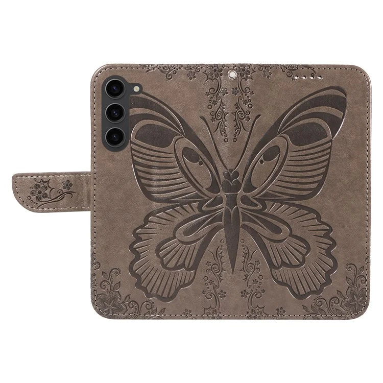 For Samsung Galaxy S23 Case Butterfly Imprint Shockproof Leather Wallet Phone Shell