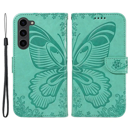 For Samsung Galaxy S23 Case Butterfly Imprint Shockproof Leather Wallet Phone Shell