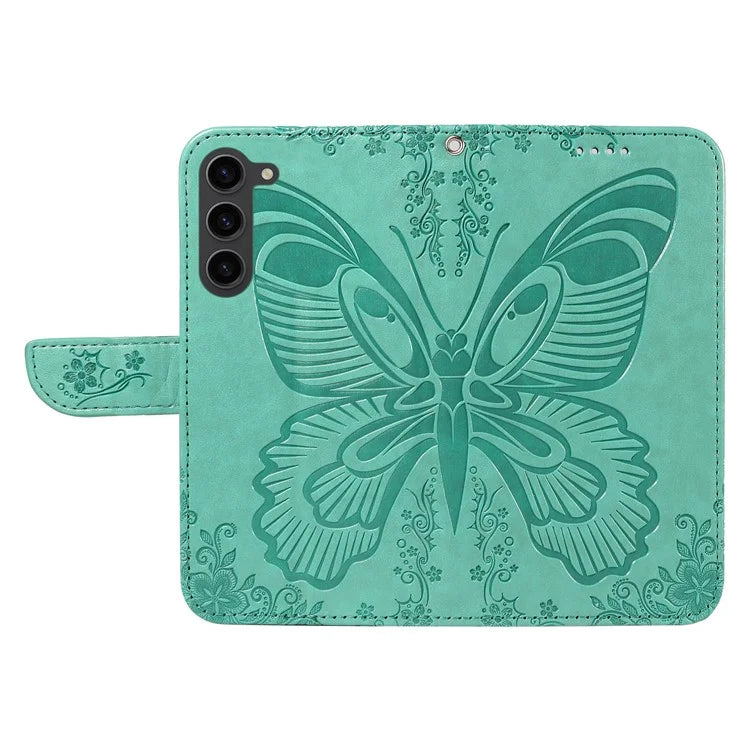 For Samsung Galaxy S23 Case Butterfly Imprint Shockproof Leather Wallet Phone Shell