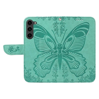 For Samsung Galaxy S23 Case Butterfly Imprint Shockproof Leather Wallet Phone Shell
