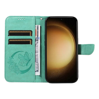 For Samsung Galaxy S23 Case Butterfly Imprint Shockproof Leather Wallet Phone Shell