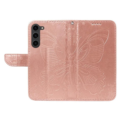 For Samsung Galaxy S23 Case Butterfly Imprint Shockproof Leather Wallet Phone Shell