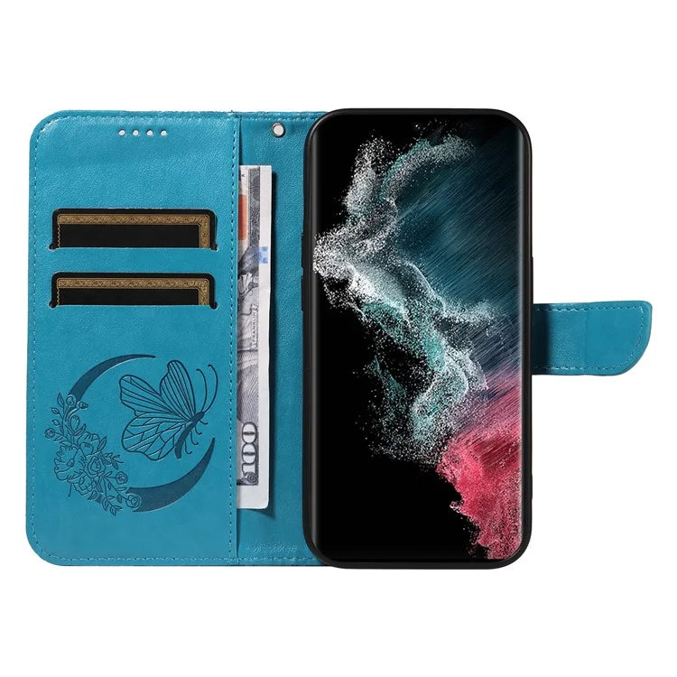 For Samsung Galaxy S23 Ultra Case Butterfly Pattern Leather Wallet Stand Phone Cover