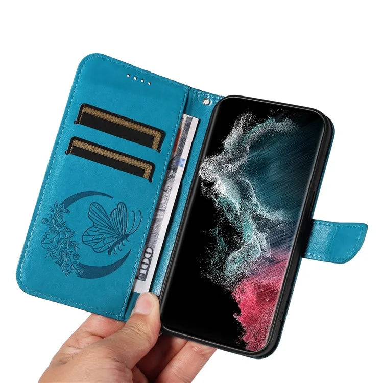 For Samsung Galaxy S23 Ultra Case Butterfly Pattern Leather Wallet Stand Phone Cover