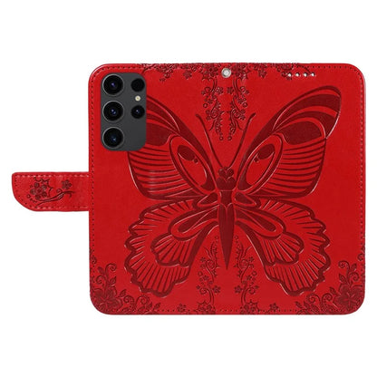 For Samsung Galaxy S23 Ultra Case Butterfly Pattern Leather Wallet Stand Phone Cover